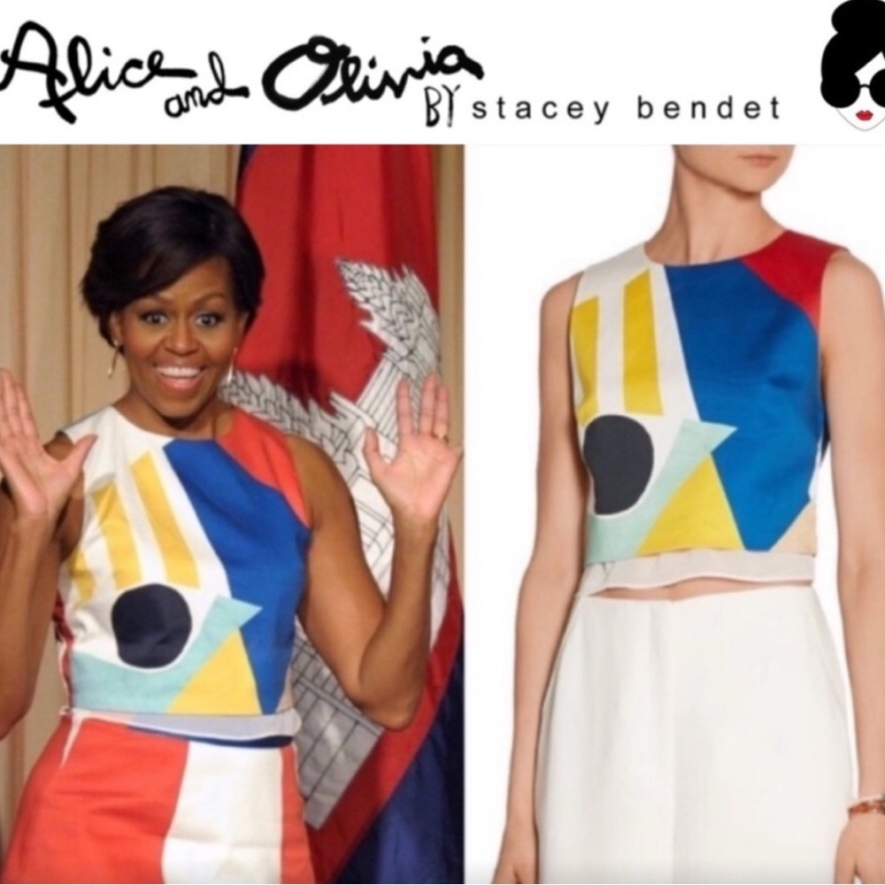 Alice + Olivia Giana cropped top